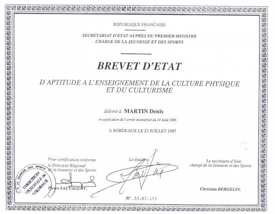 Brevet d'Etat Enseignant Culture Physique