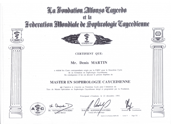 Master de sophrologie caycediennne